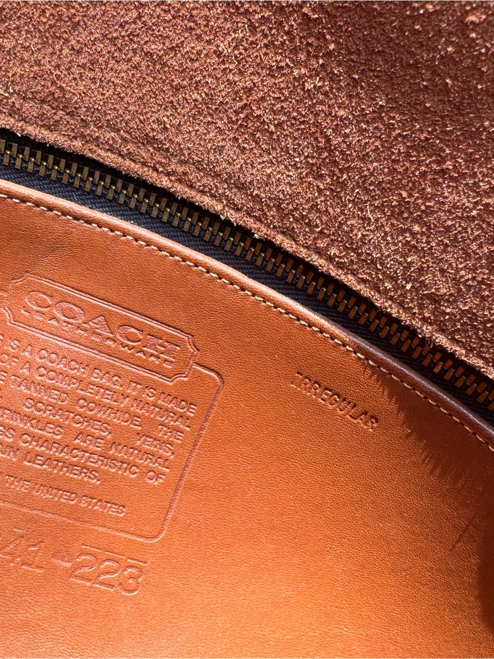 Vintage Coach Compartment Bag in British Tan Leather Crossbody Made in USA - Picture 5 of 8